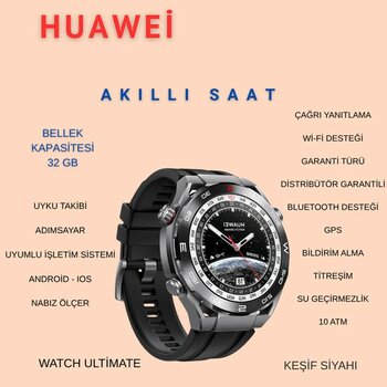 Huawei Watch Ultimate - Keşif Siyahı - 35 - 48 mm - Siyah