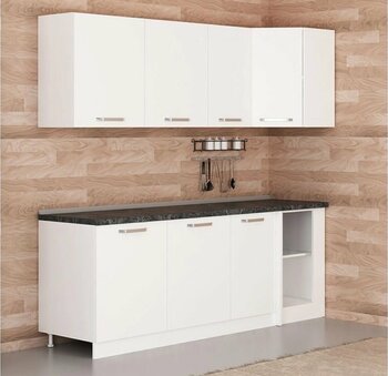 Minar 225Cm Köşe Mutfak Dolabı Beyaz K225B1