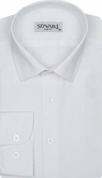 Süvari Slim Fit Açık Mavi Erkek Düz Gömlek - XS - Beyaz