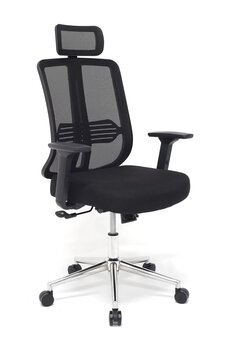 furnira Pronova Black Krom Ergonomik Ofis Sandalyesi | Bel Destekli Fileli Çalışma Koltuğu | Ayarlanabilir