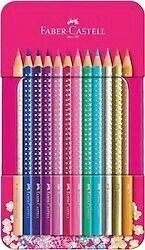 Faber-Castell Metal Kutu Parlak Renkler 12'li Kuru Boya Seti