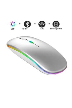 Gtx Jaculus Tablet İçin Uyumlu Rgb Led Işıklı Bluetooth+2.4ghz Kablosuz Şarjlı Mouse