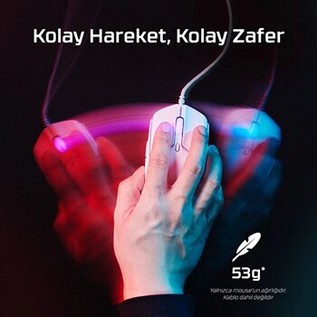 Hyperx 6n0a8aa Pulsefire Haste 2 Beyaz Kablolu Oyuncu Mouse