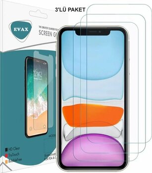 EVAX iPhone 11 Uyumlu Temperli HD+ Cam 3'lü Paket Ekran Koruyucu