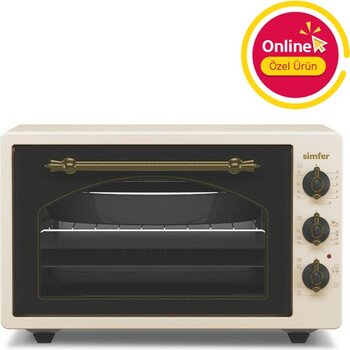 Simfer 4295 Retro Bej 42LT  Turbo Fan Mini/Midi Fırın – 6 Fonksiyon, Yoğurt Yapma & Buz Çözme Özellikli