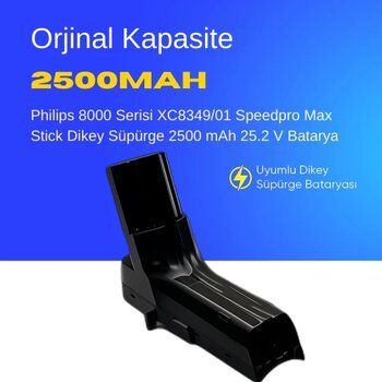 Philips 8000 Serisi Xc8349/01 Speedpro Max Stick Dikey Süpürge 2500 Mah 25.2 V  Batarya – Orjinal Uyumlu Uzun Ömürlü, Yüksek Performans Pil