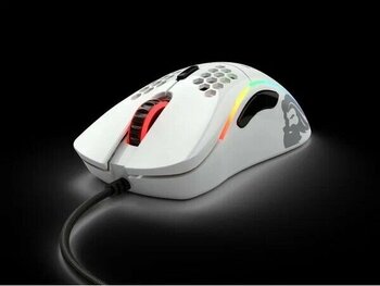 Glorious Model D Minus Parlak Beyaz Kablolu 6 Tuş 12000 DPI Sağ El Gaming Mouse
