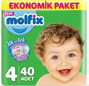 Molfix Bebek Bezi 4 Beden Maxi Ekonomik Paket 40 Adet