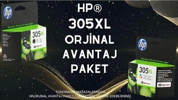 HP 305XL Avantaj Paket Siyah ve Renkli Standart Kapasite HP Deskjet 2721 Uyumlu Kartuş