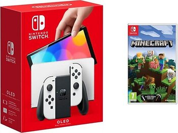 Nintendo Switch OLED Beyaz Yeni Nesil Konsol 64GB + Minecraft Oyunlu Bundle