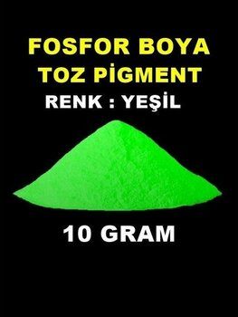 Arcan Karanlıkta Parlayan Fosfor Boya 10 Gram Renk Yeşil - Fosforlu Yeşil