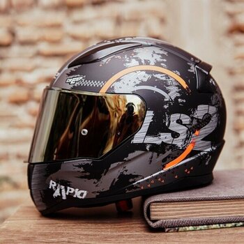 Ls2 Rapıd Cırcle Mat Tıtanıum-Turuncu Kask - S