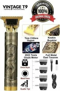 VGR T9 Trimmer Vintage Profesyonel Şarjlı Saç Sakal Vücut Tıraş Makinesi