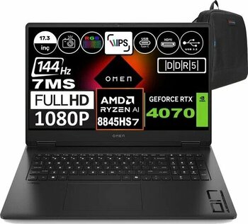 HP Omen 17-DB0019NT AMD Ryzen 7 8845HS 96 GB DDR5 4 TB SSD NVIDIA GeForce RTX 4070 17.3 inç 144 Hz 7 ms FHD FreeDOS Taşınabilir Bilgisayar