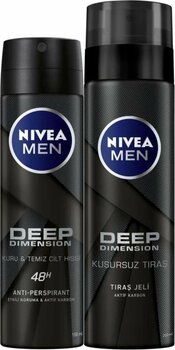 NIVEA Deep Sprey Deodorant Erkek 150 ml Deep Tıraş Jeli 200 ml