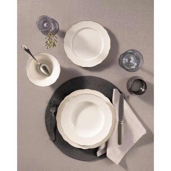 Madame Coco Delron Gold/platin New Bone 24 Parça Yemek Takımı