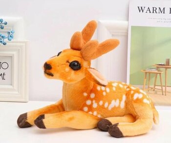 Sevimli Ren Geyiği Peluş 30 Cm - Uyku Ve Oyun Arkadaşı Peluş Oyuncak Sari
