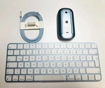 Apple Touch ID Özellikli Klavye + Magic 2 Şarjlı Mouse Seti Mavi Kablosuz Klavye Ve Fare Seti