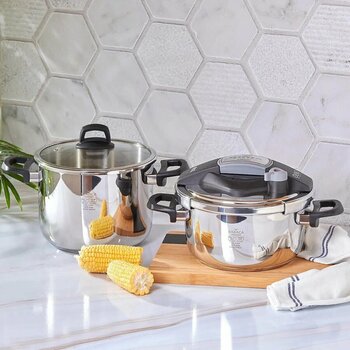 Karaca Perfect Gray Indüksiyon Tabanlı 18/10 CrNİ Paslanmaz Çelik 4+6 Lt Düdüklü Tencere Seti