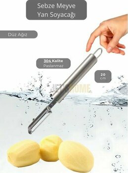 Jet’s Home Sebze Soyacağı Paslanmaz Yan Soyacak Çelik Meyve Soyacağı Düz Ağız 20 cm