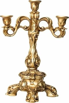 busraconcept Dekoratif Polyester 3 Kollu Şamdan Gümüş