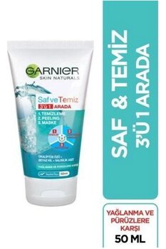 Garnier Saf Ve Temiz 3 Ü 1 Arada Okaliptus Peeling Maske 50ml (Seyahat Boyu)