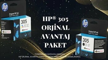 HP 305 Avantaj Paket Siyah ve Renkli 250/200 Sayfa HP Deskjet 2720 Kartuş