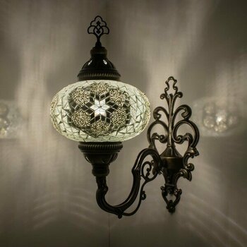 Mosland Home Otantik Mozaik Aplik Dekoratif Mozaik Lamba