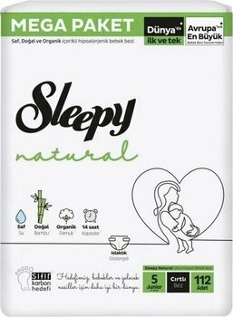 Sleepy Natural Bebek Bezi Mega Fırsat Paketi 5 Beden 11-18 Kg 112 Adet
