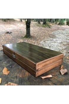 megame Tamamen Doğal Ahşap Tavla %100 Doğal Ahşap Kalın Kasalı