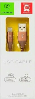 Zore Metal Uçlu Lightning USB 1 metre Kahverengi Lightning Kablo