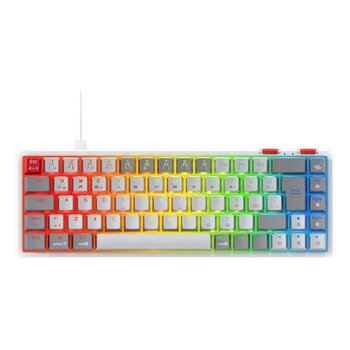 Rampage Yoru Mini Rgb Red Switch Mekanik Beyazgri Type-C Kablolu Gaming Klavye