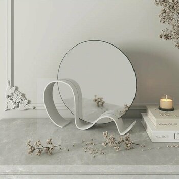 Kein Dekoratif Bohem Masa ve Makyaj Aynası Minimalistik Amorf Çerçevesiz Ayna Oturma Odası Salon 22 cm