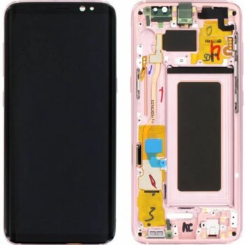 Samsung Galaxy S8 Sm-G950 Uyumlu Çıtalı Lcd Ekran Dokunmatik Pembe