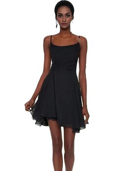 PayBuy Kadın Şifon A Kesim Abiye Elbise Yazlık Kısa Astarlı Gece Elbisesi Özel Günler Günlük Kullanım 34 Beden