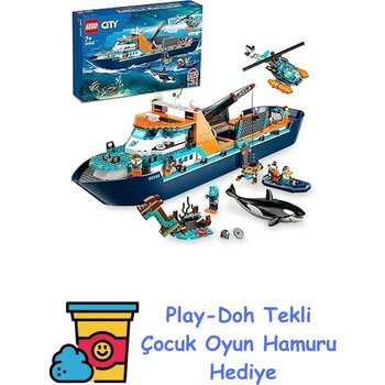 LEGO City Kutup Keşif Gemisi 60368 Oyuncak Yapım Seti (815 Parça) + Play-Doh Oyun Hamuru