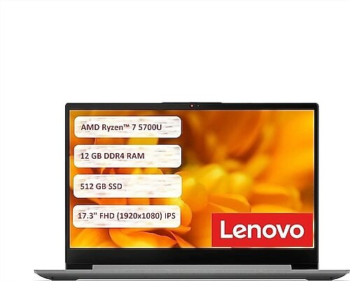 Lenovo IdeaPad 3 17ALC6 82KV00EYTX 17.3 inç AMD Ryzen 7 5700U 12 GB 512 GB SSD AMD Radeon Graphics FreeDOS