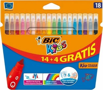 Bic Kids Couleur su bazlı mürekkep 0,8 mm 14+4 Keçeli Boya Kalemi