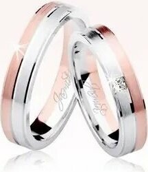 Harem Altın 2601-2 Rose Beyaz Altın Alyans