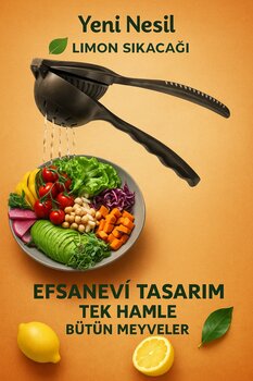 SYN AKSESUAR Profesyonel Mutfak Tipi Limon & Narenciye Sıkacağı, Dayanıklı Döküm Limon Sıkacağı