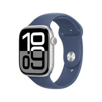 Apple Watch Series 10 Gps + Cellular 42 Mm Alüminyum Kasa Spor Kordon M/l Akıllı Saat (apple Türkiye Garantili) Gümüş - Kot Mavi