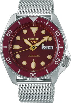 Seiko 5 Sports SKX SRPD69K Hasır Kordon Bordo Erkek Kol Saati
