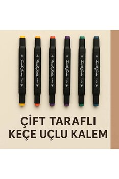 SYN AKSESUAR 6 Adet Çift Taraflı Touch Marker Kalem Seti-6 Farklı Profesyonel Renk