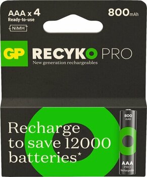 Gp Batteries Recyko Pro Aaa 800 Mah İnce Ni-Mh Şarjlı Pil 1.2 Volt 4Lü Kart