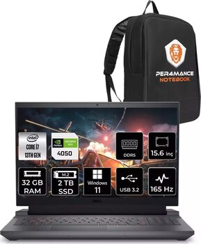 Dell G15 5530 İ7 13650Hx 32Gb 2Tb Ssd Rtx4050/6Gb 140W 165Hz 15.6'' Fhd W11P Gaming Laptop & Per4