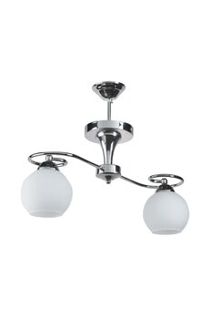 Modavize Salon - Mutfak - Yatak Odası Modern Krom Camlı Ikili Avize