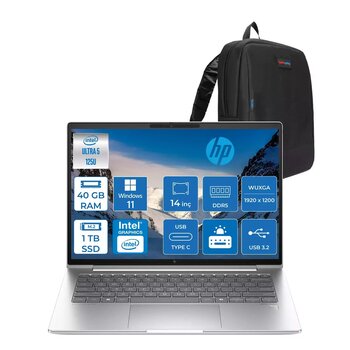Hp Elitebook 640 G11 Intel Core Ultra 5 125U Ddr5 40GB 1tb SSD Intel® Aı Boost 14" Wuxga IPS 400NITS Windows 11 Pro Taşınabilir Bilgisayar B2PK3ESP14 + Zetta Çanta