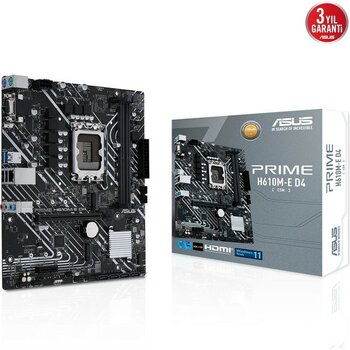 Asus Prıme H610M-E D4-Csm Ddr4 HDMI Dp VGA Pcıe 4.0 1700P Matx
