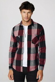 Tudors Slim Fit Uzun Kollu Kareli Çift Cepli Kışlık Oduncu Erkek Gömlek - M - Renkli