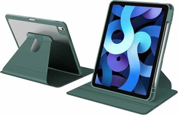 Apple Ipad Air 11inç M2/M3 2025-2024 Kılıf Şeffaf Dönebilen Kalem Bölmeli